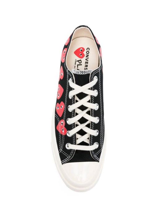 Black/rose red canvas sneaker Comme des Garcons Play | P1K1261